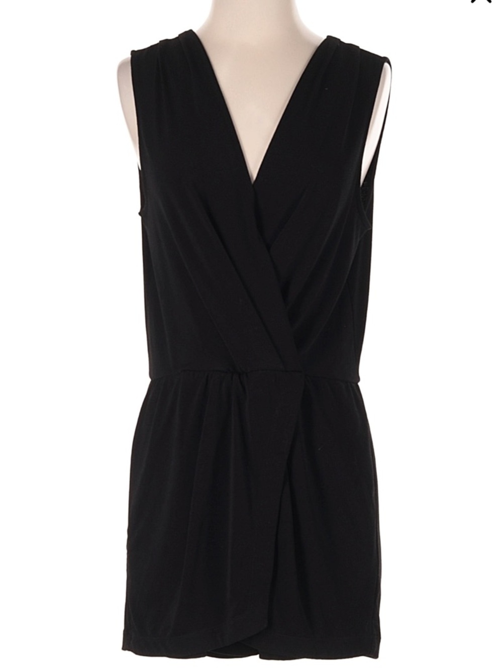 BCBG Black Sleeveless V-Neck Romper